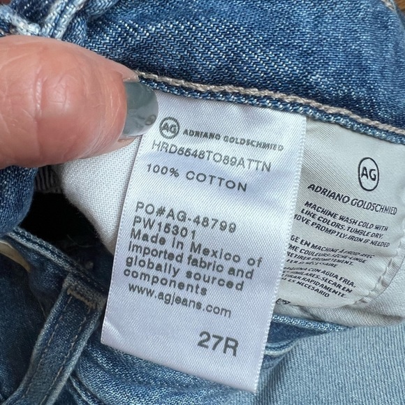 AG ADRIANO GOLDSCHMIED  “the Vera “ denim mini skirt raw edge uneven hem size 27 - Picture 4 of 7